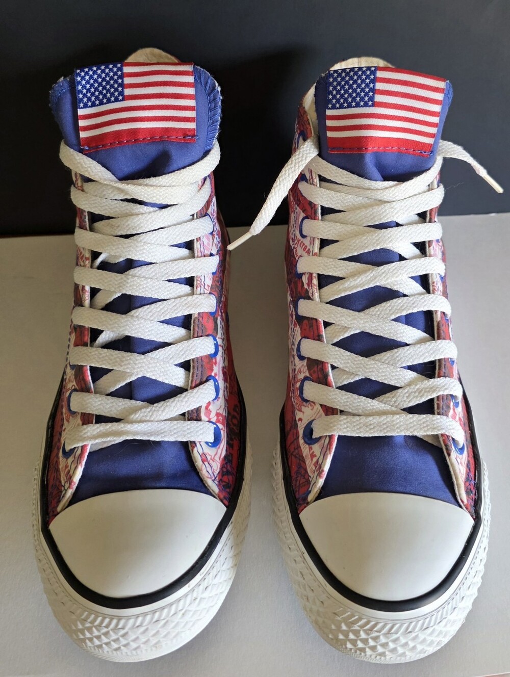 Converse High Top Flame Scarlet 10 W M 8 Chucks USA American Flag Red White Blue